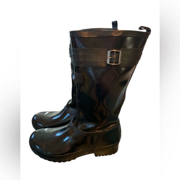 Sperry Glossy Black Rain Boots - Picture 1 of 7